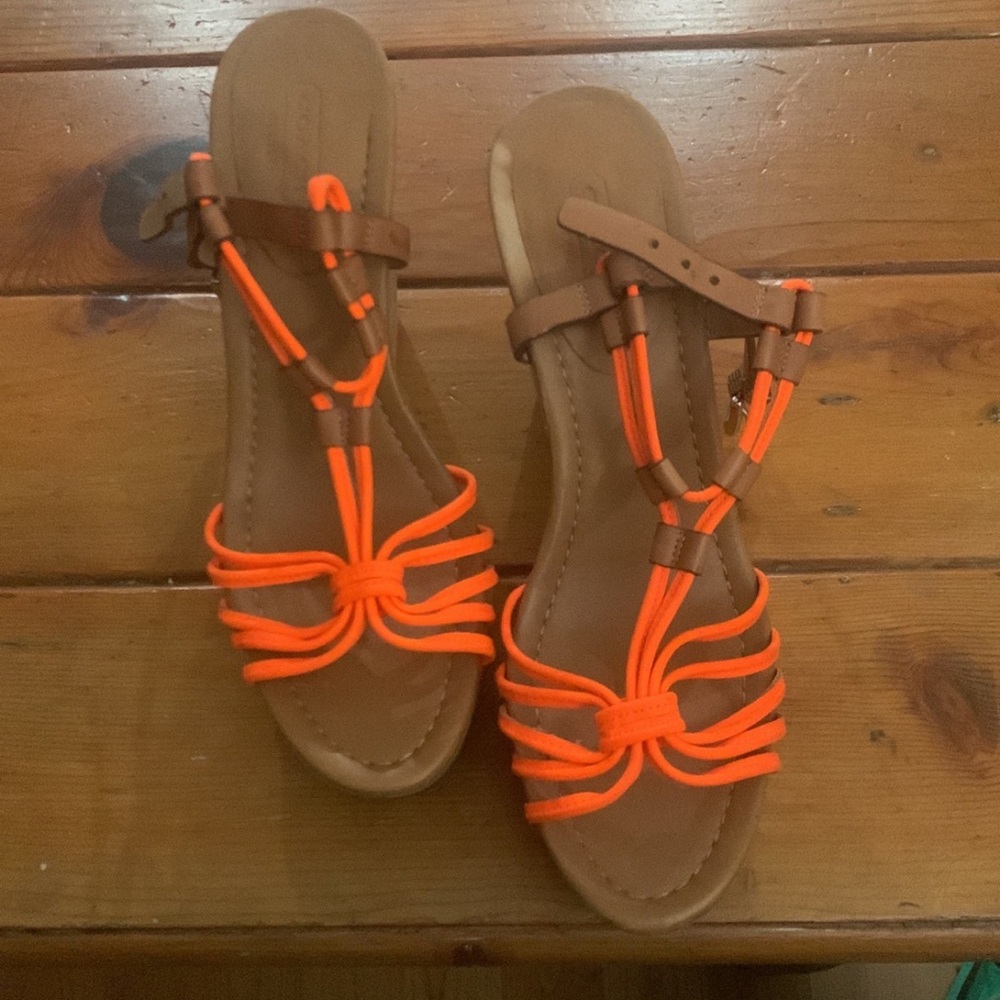Coach corkscrew wedge sandals